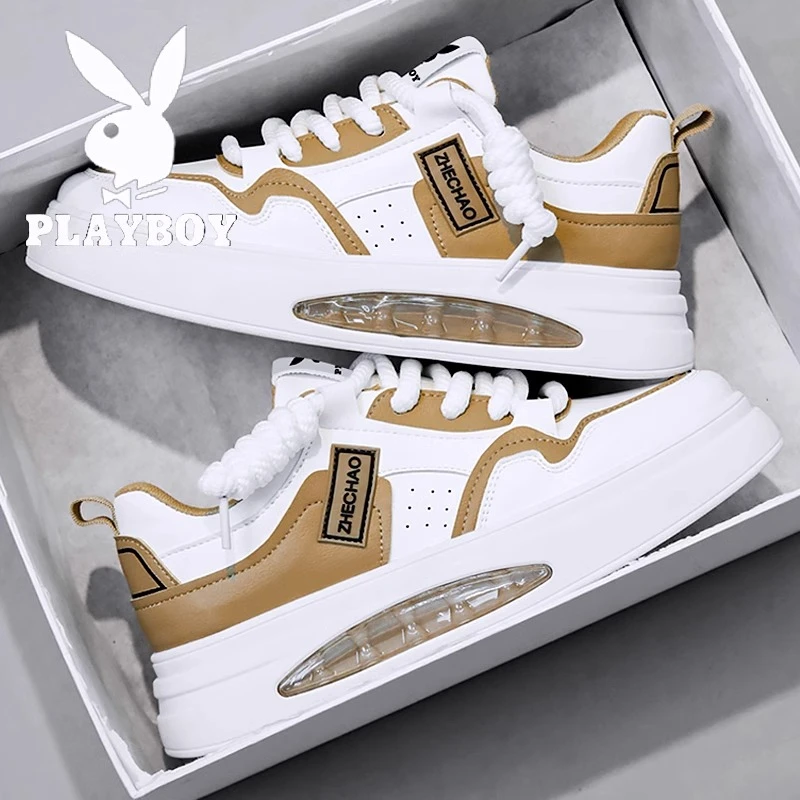 花花公子板鞋男冬季厚底增高青少年百搭面包小白鞋男士休闲运动鞋