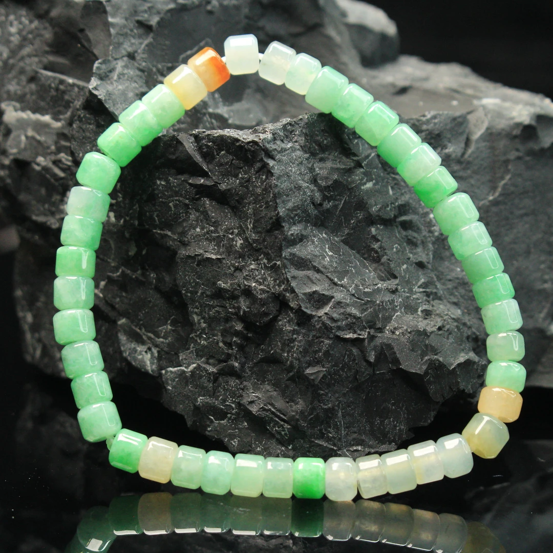 27ZB天然缅甸A货翡翠手串/101134嘉禾臻宝