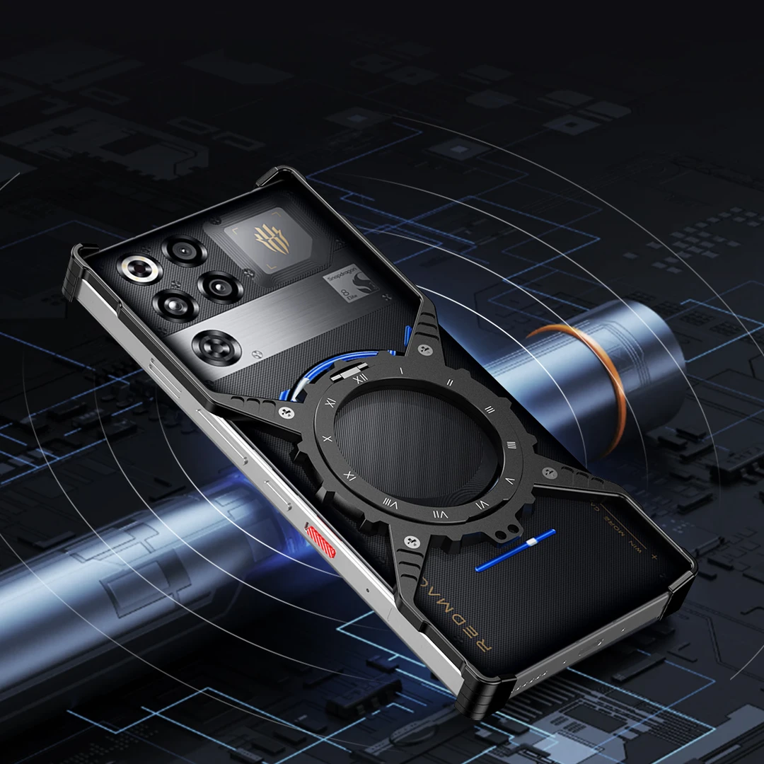 适用红魔11pro+散热手机壳金属X壳防摔时尚旋转支架个性保护套男