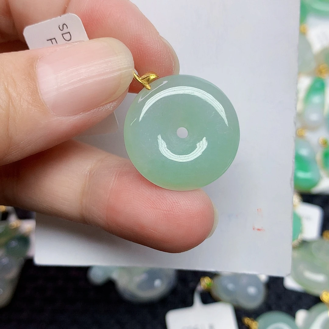翡翠18K金镶嵌颈饰466788