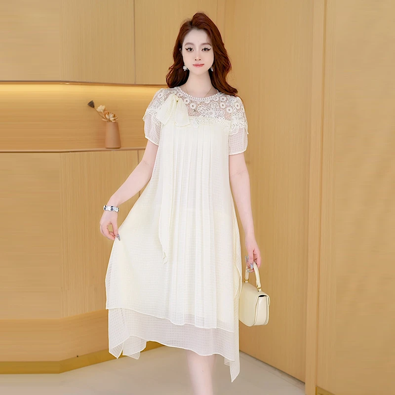 【连衣裙】夏季新款时尚气质高贵洋气百搭阔版显瘦减龄宽松连衣裙