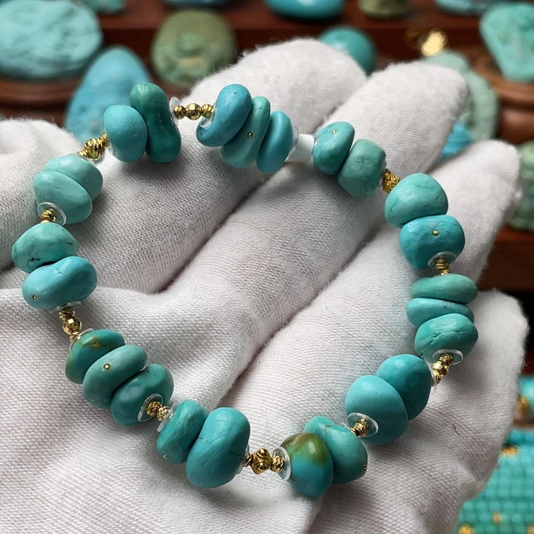 绿松石珠宝奇石18K金镶嵌