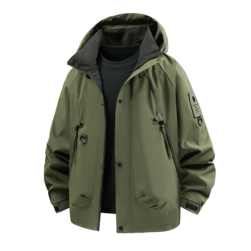 冲锋衣外套男士秋季2025新款户外休闲运动上衣服春秋男生工装夹克