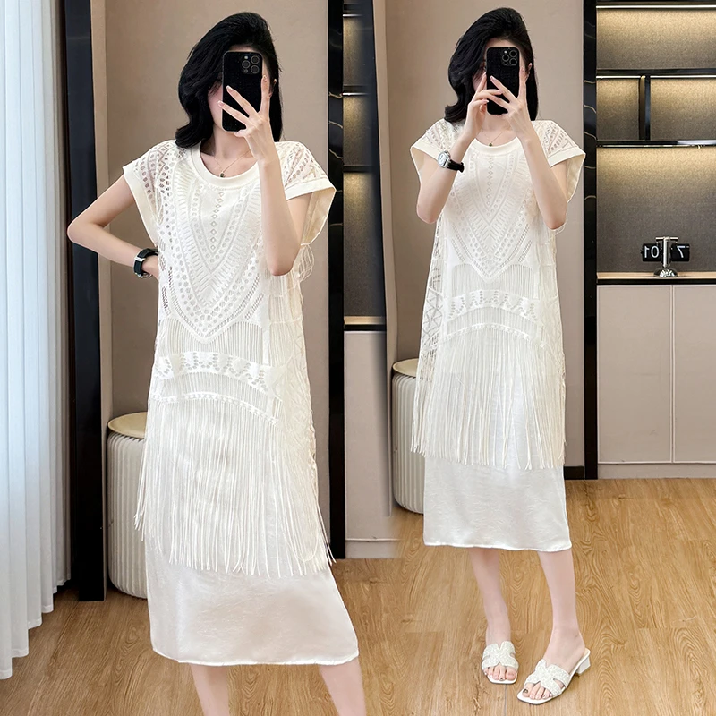 孕妇夏装2025新款夏季连衣裙休闲时尚洋气宽松显瘦简约外穿中长款