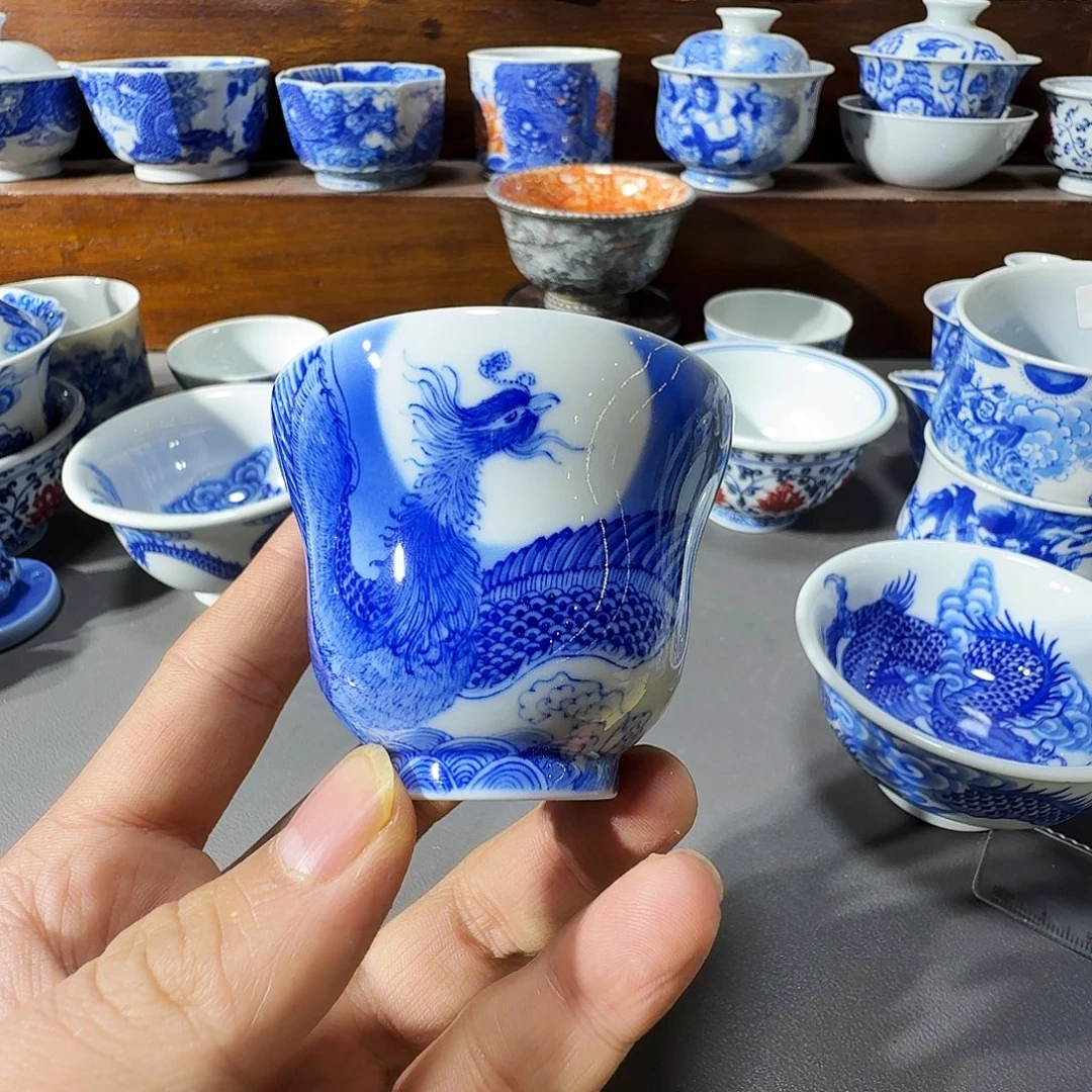 泥塑主人杯手工手绘微微瑕