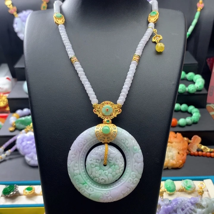 翡翠颈饰未镶嵌翡翠子母扣