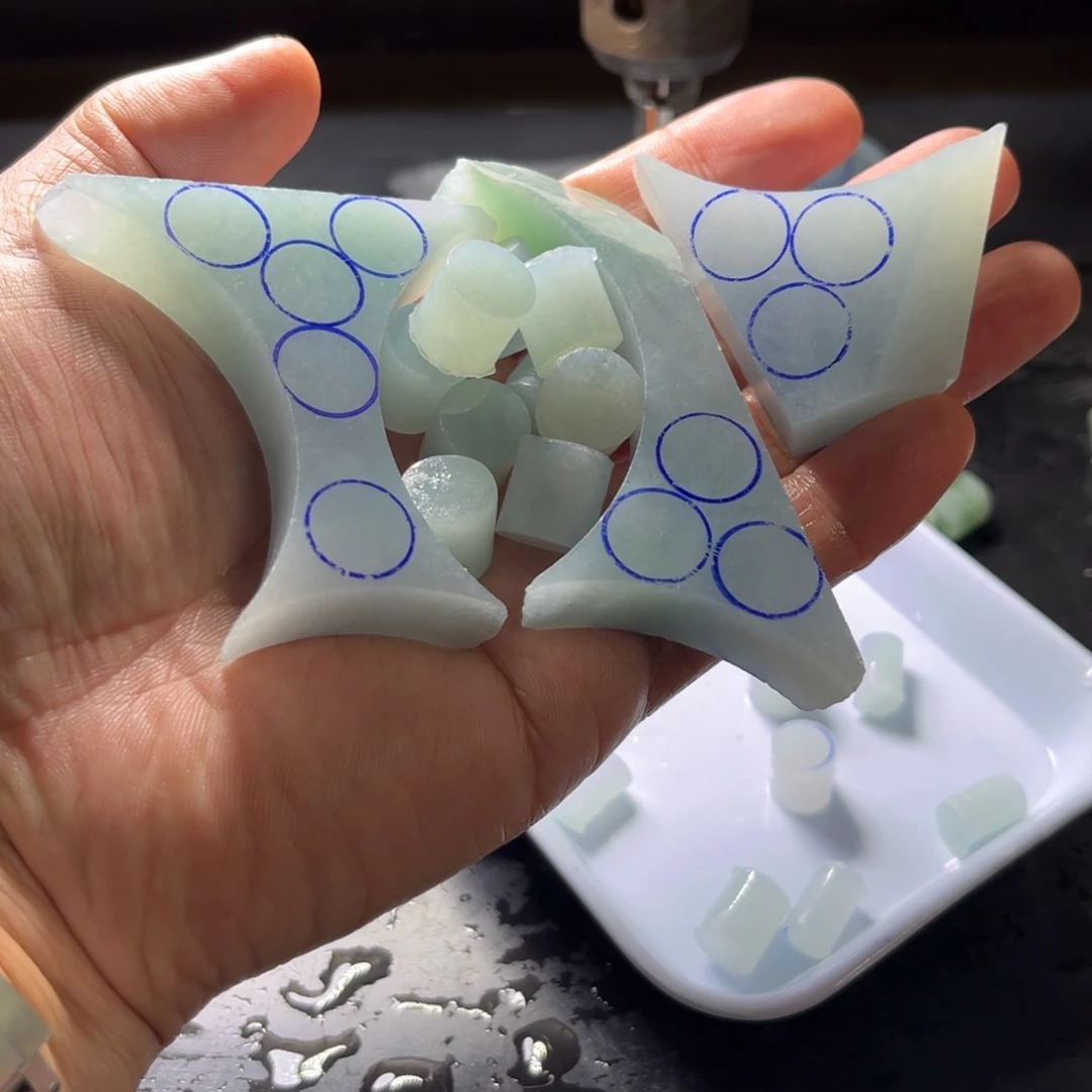 定制翡翠未镶嵌蓝晴底渐变色卡12➕圆珠年终帝王漏