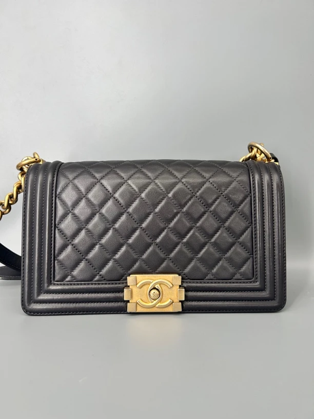 95新 Chanel/香奈儿 CHANEL香奈儿Leboy中号（黑灰色）436