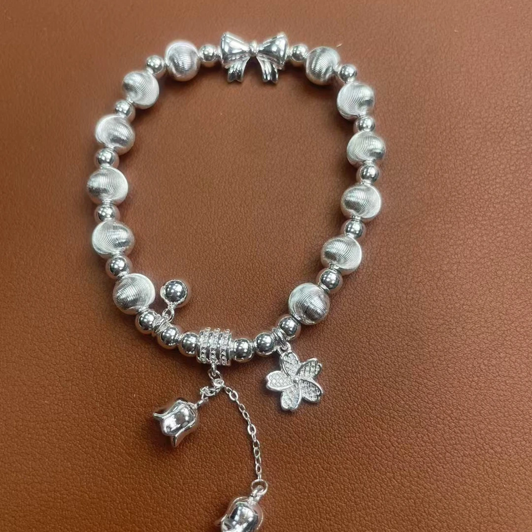 YZ009 古法抽丝葫芦手链 银色精品手链 无礼盒