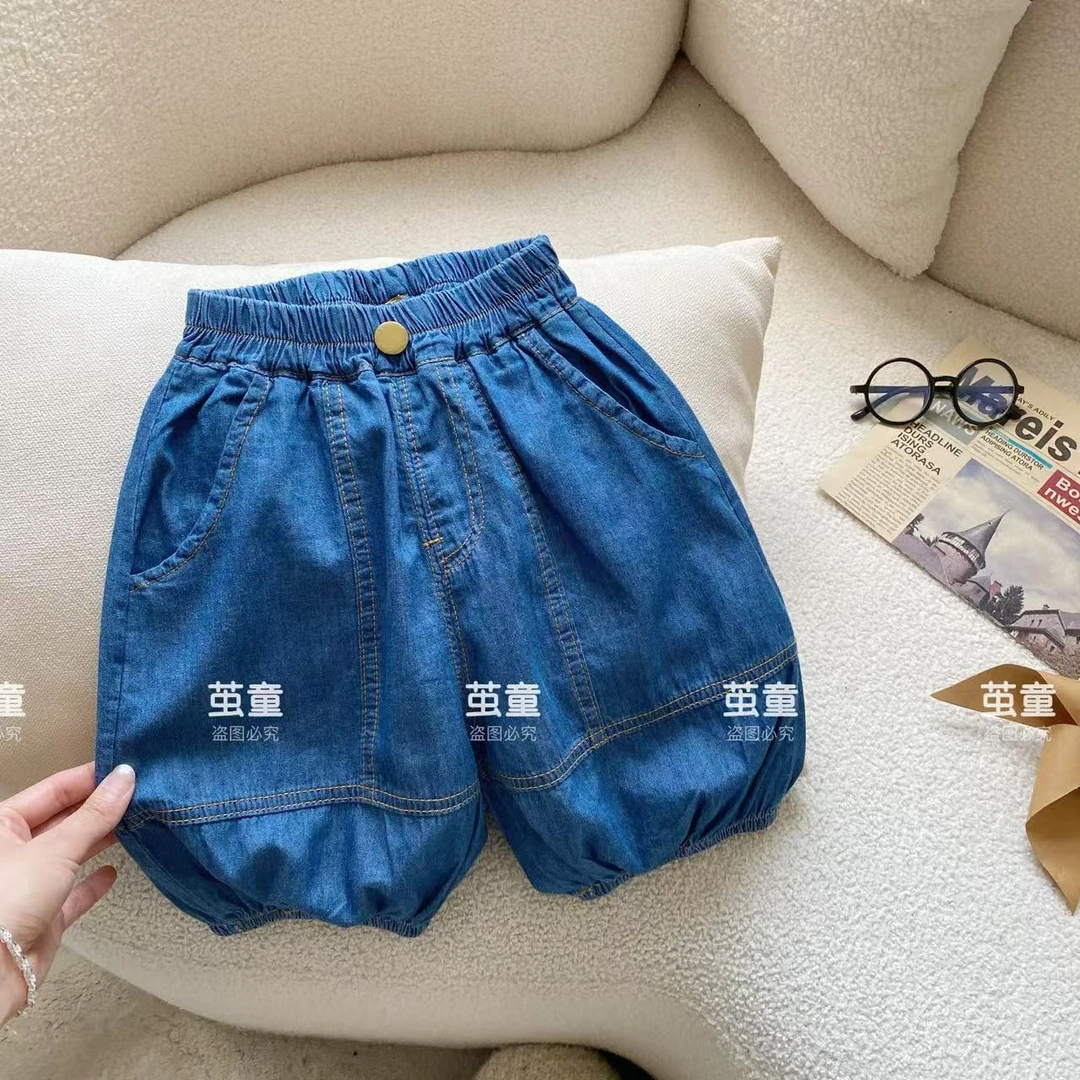 【麦麦妈】X112男小童夏季牛仔七分裤薄款儿童夏装轻薄休闲裤子