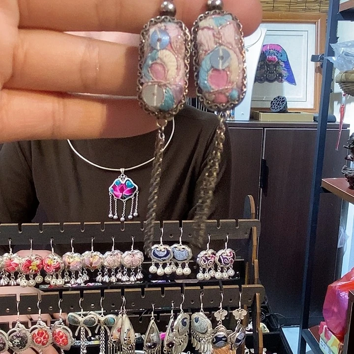 纯铜锆石合金耳环