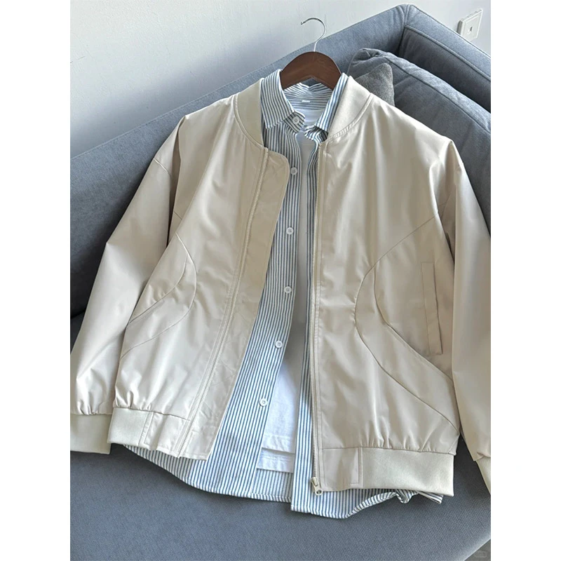 cleanfit外套男款秋季设计感棒球服美式复古美式vibe飞行员夹克衫