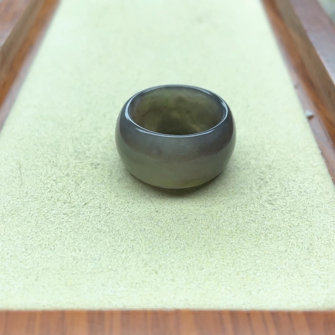 未镶嵌戒指和田玉16烟紫墩墩16号