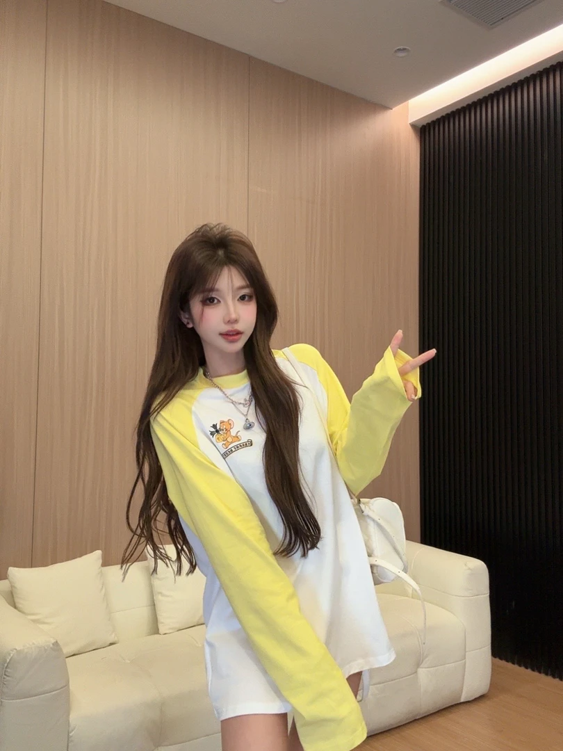 李馨儿【柠檬精 】显瘦学生时尚修身洋气法式打底百搭衣服春夏季T恤