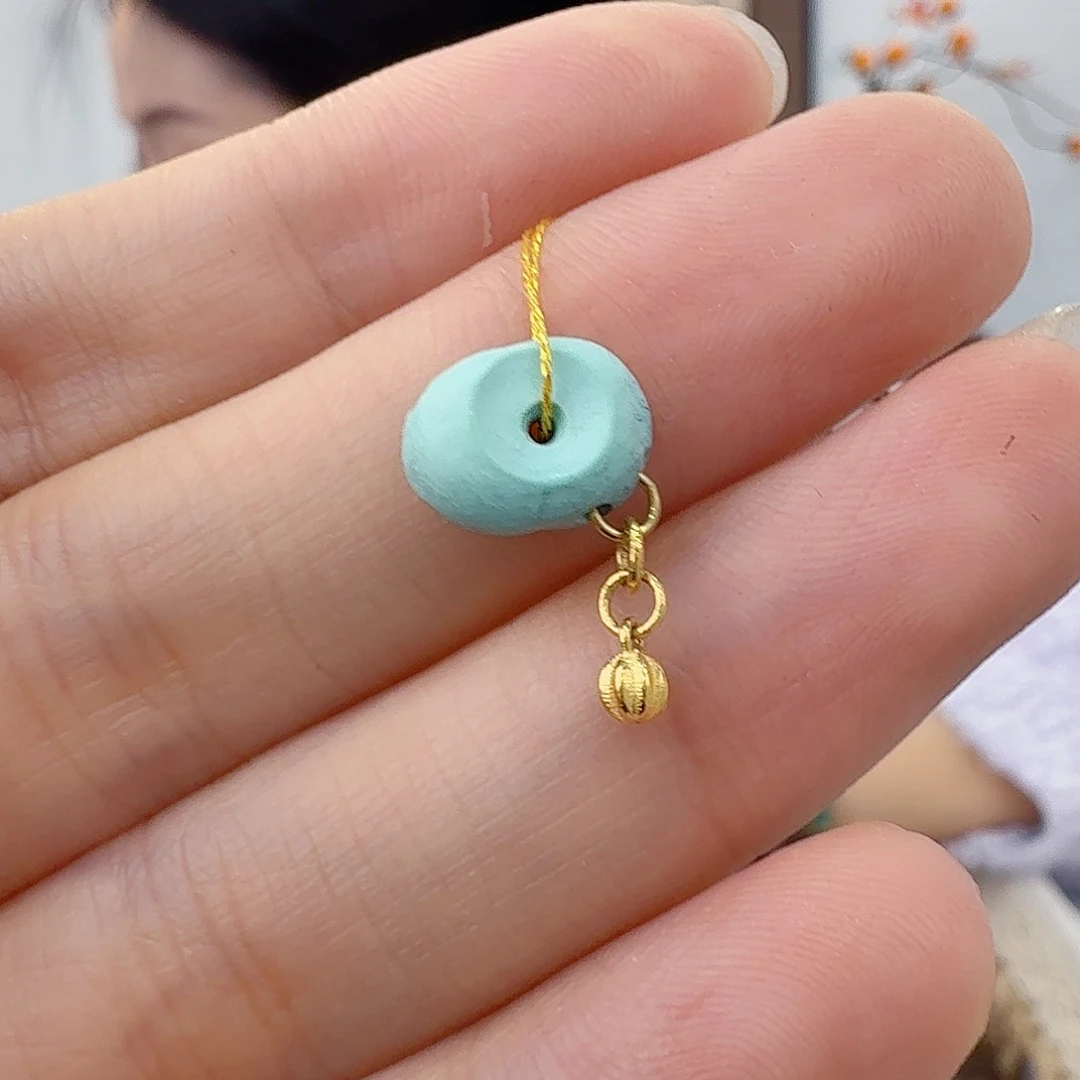 绿松石18K金镶嵌珠宝半成品