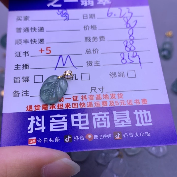 翡翠18K金镶嵌颈饰曾****g翡翠