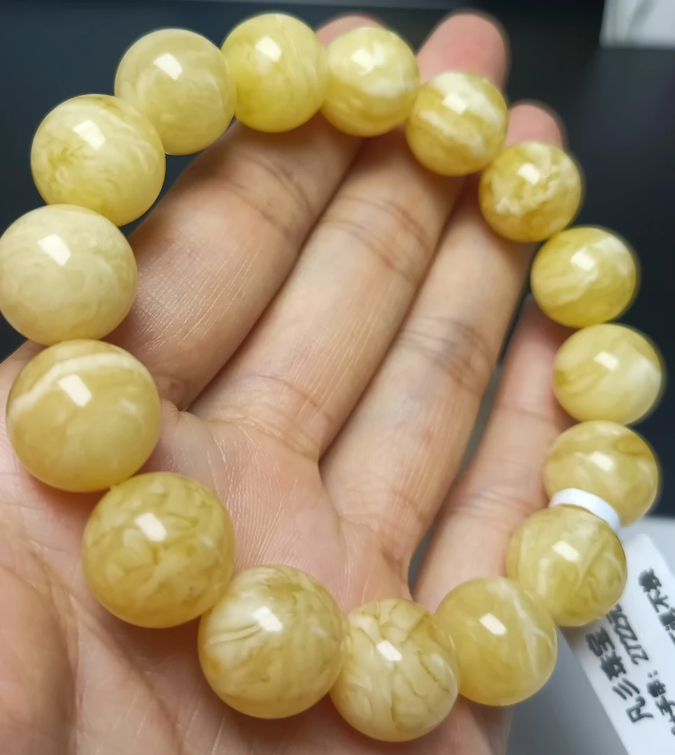 经典百搭圆珠手串虎皮腰花妖孽高品质~13+珠径~天然原矿~4714