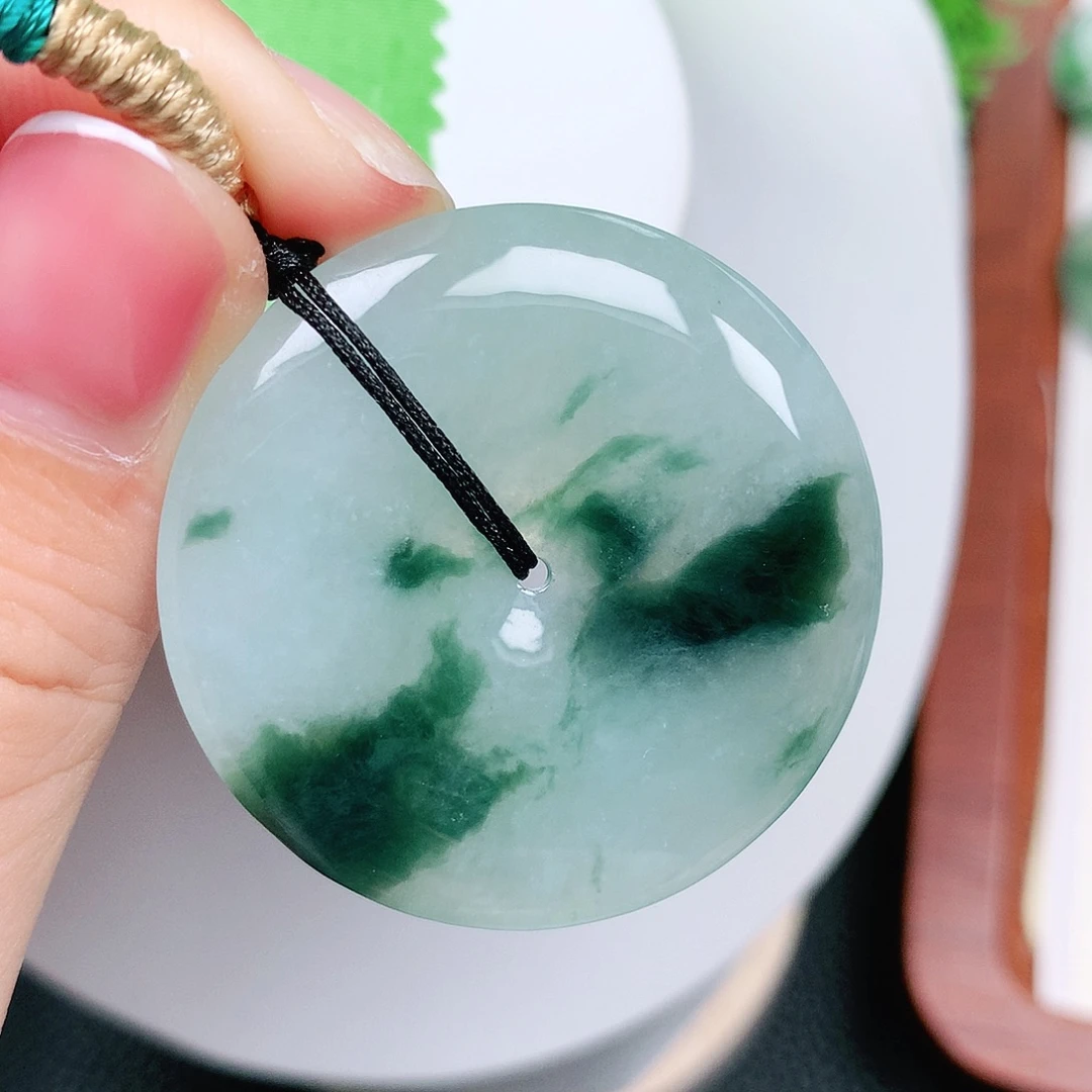 翡翠未镶嵌颈饰平安38.5-5.6