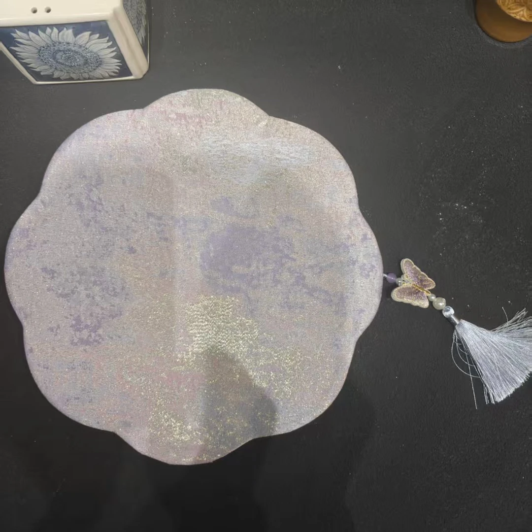 斋居 紫蝶凝冰干泡茶席30*30（N00225）