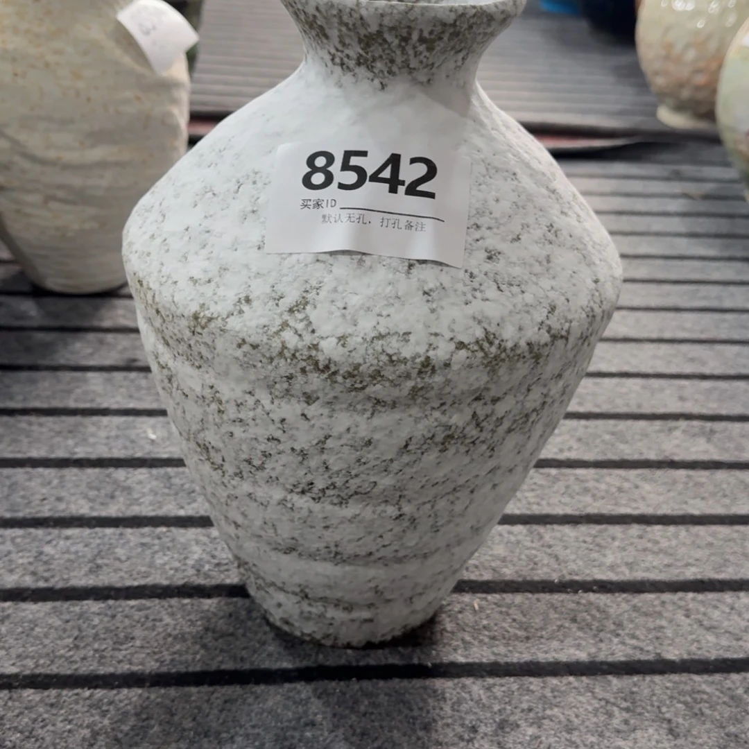 水***叫陶摆件景德镇高温陶瓷花瓶编码8542高33口6默认无孔