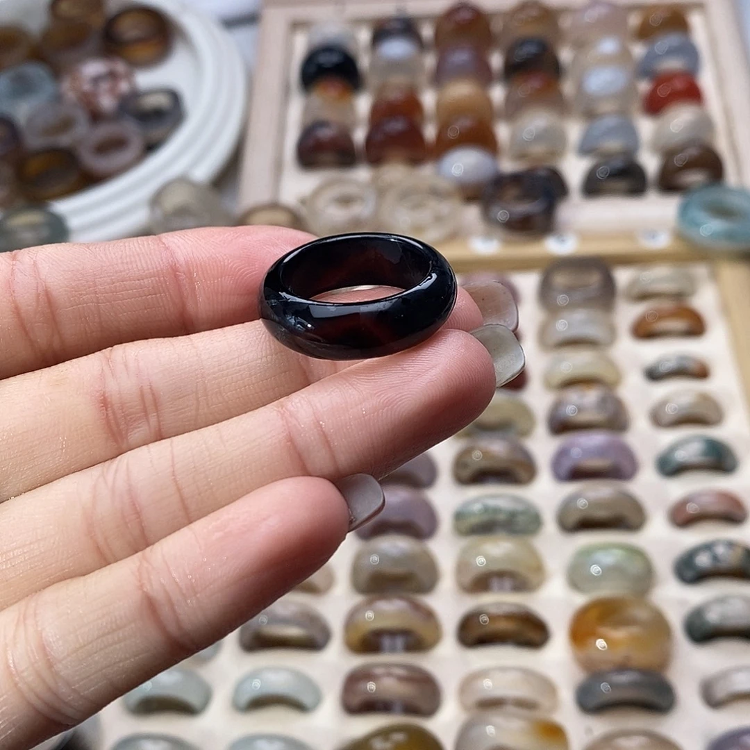 玛瑙/玉髓未镶嵌戒指A34不退换港18