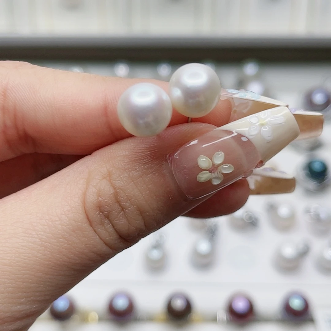 淡水珍珠耳饰银S925镶嵌