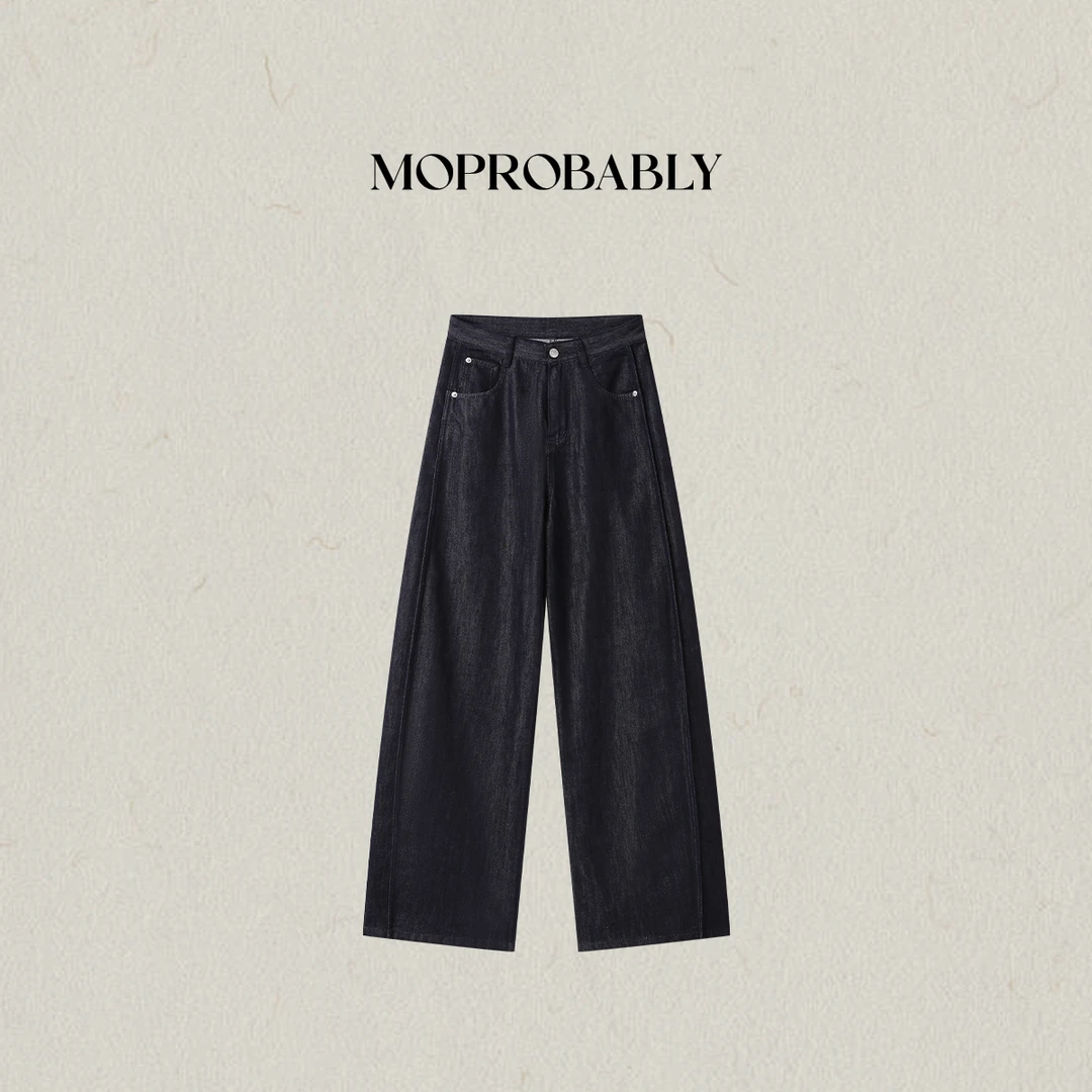 Moprobably李予诺「破缝原牛」"莱赛尔+棉"时尚直筒牛仔裤L5373037