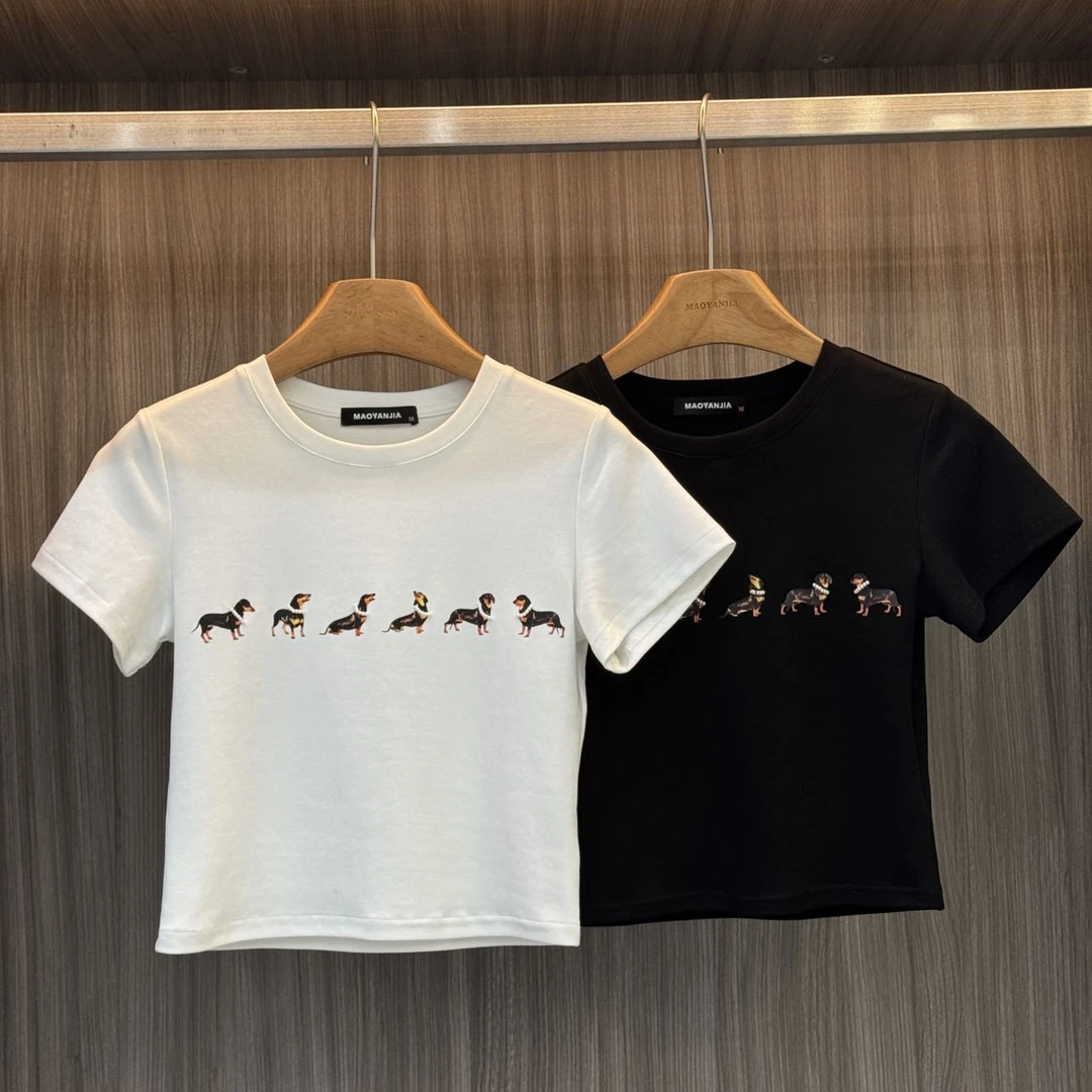 阿雅家977818小狗T恤高定夏季百搭显瘦修身