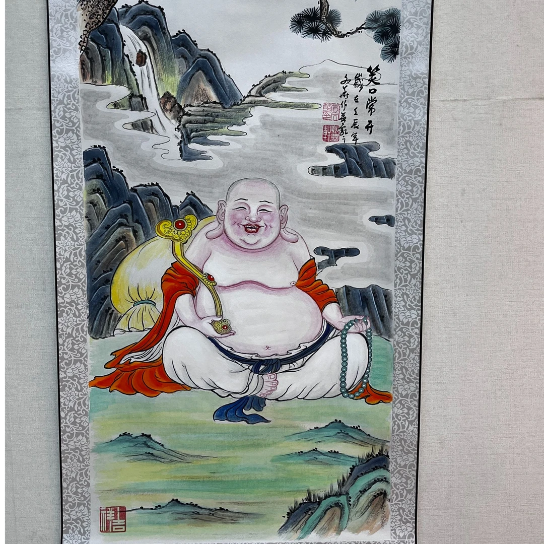贾文华老师国画手绘作品 笑口常开  三尺