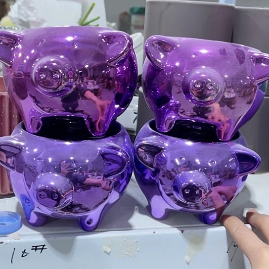 多肉绿植陶瓷花盆9.9包邮，有孔