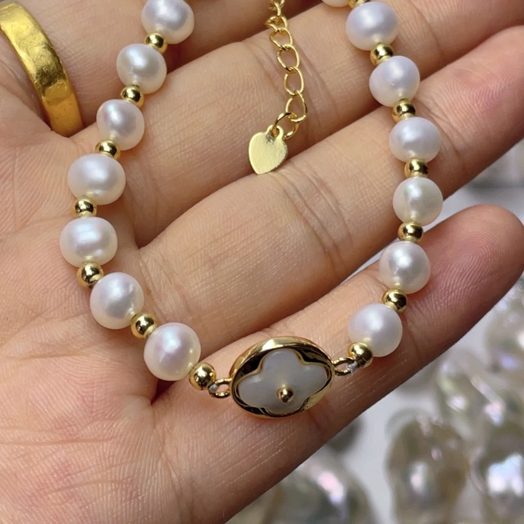 合金淡水珍珠颈饰
