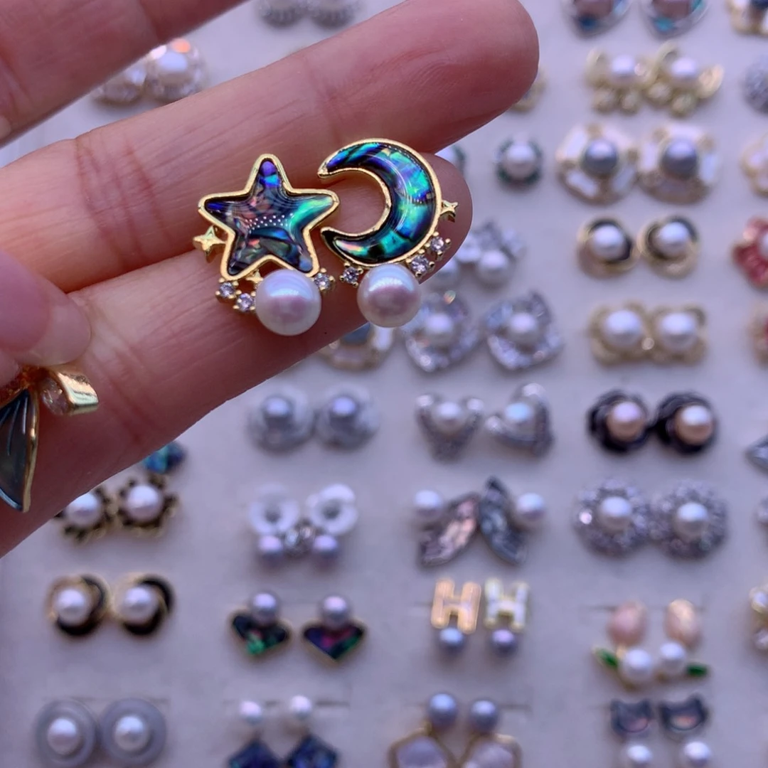 淡水珍珠耳饰合金