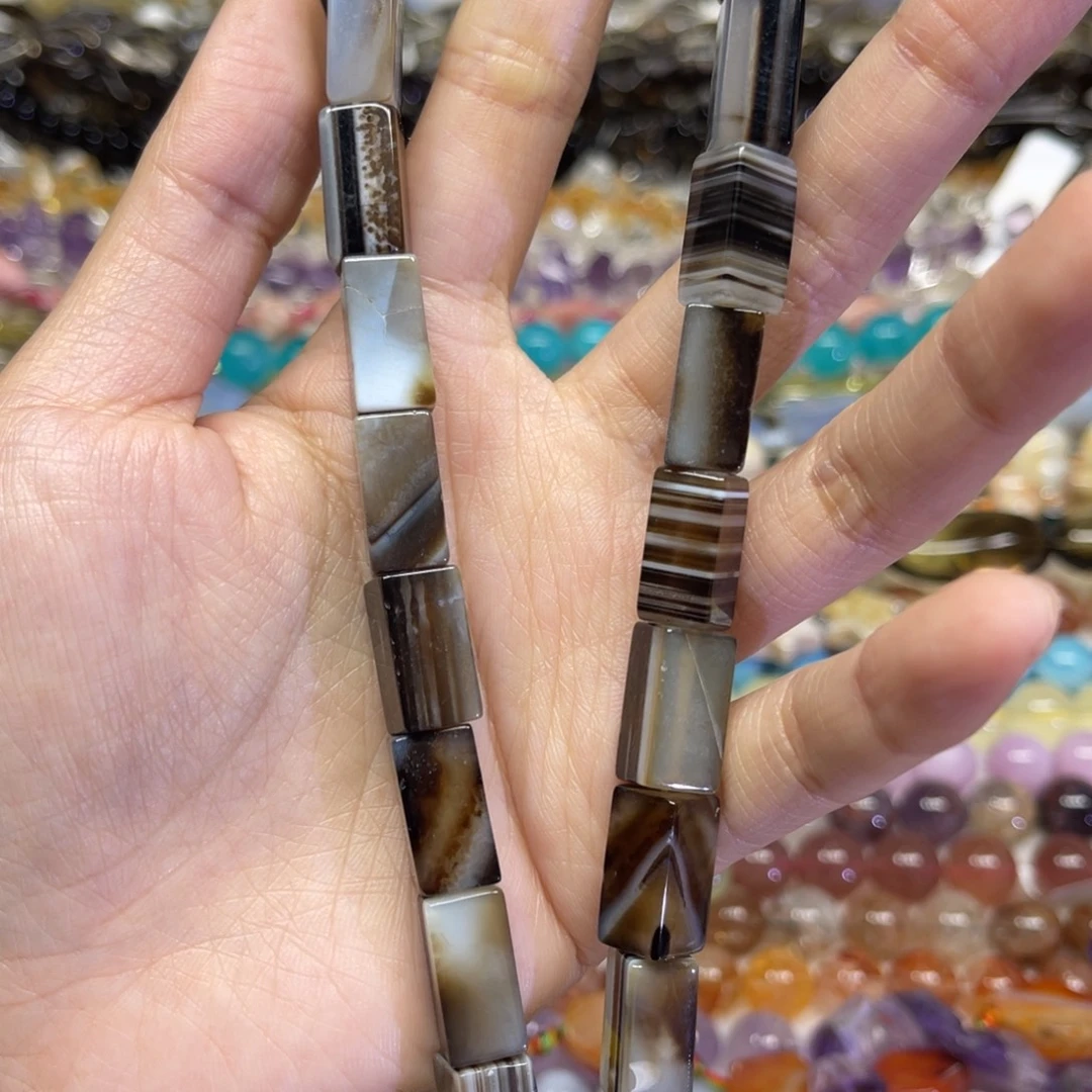 玛瑙/玉髓散珠天然玛瑙卡8.6✖️16长条38厘米