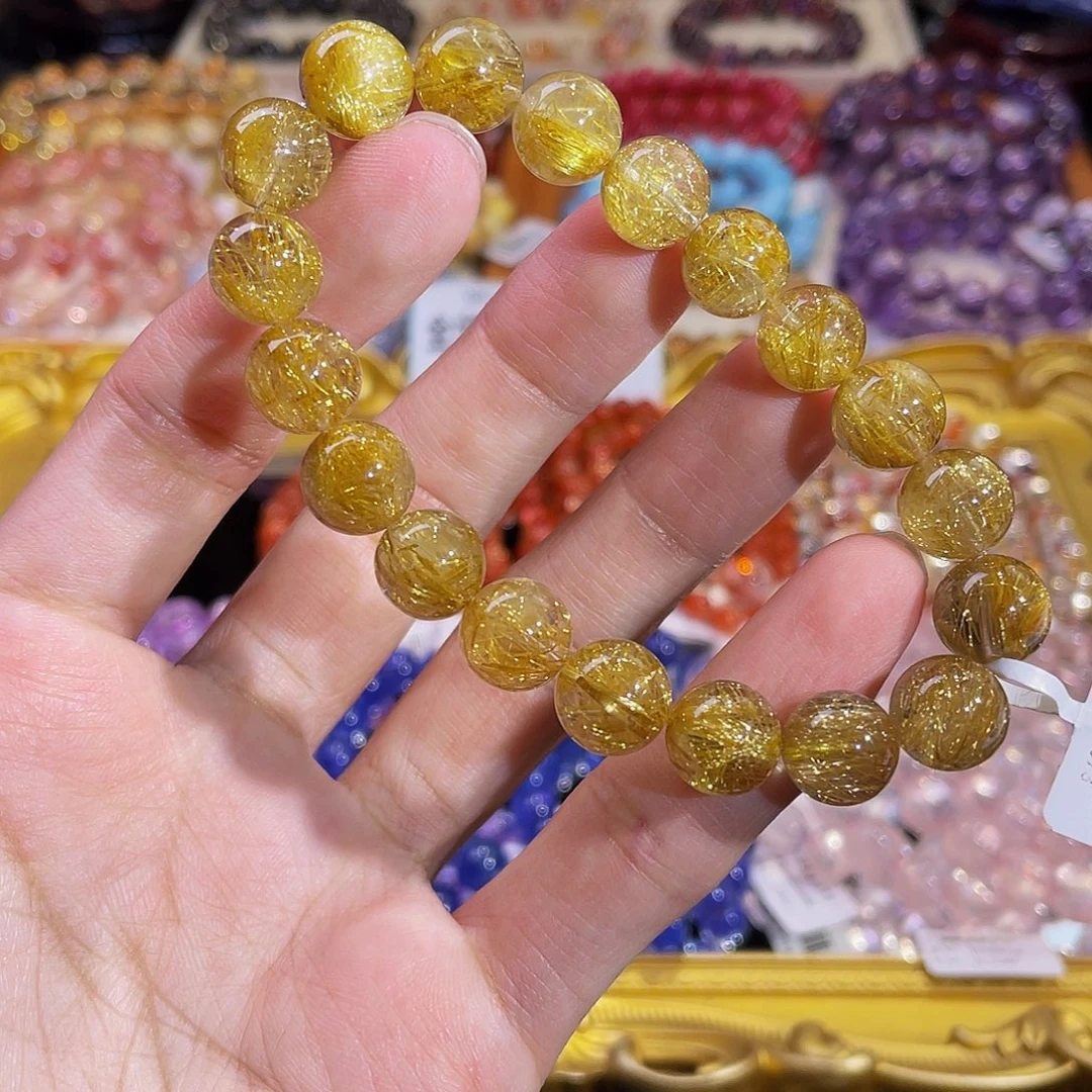 水晶未镶嵌手链烟花钛晶10.5