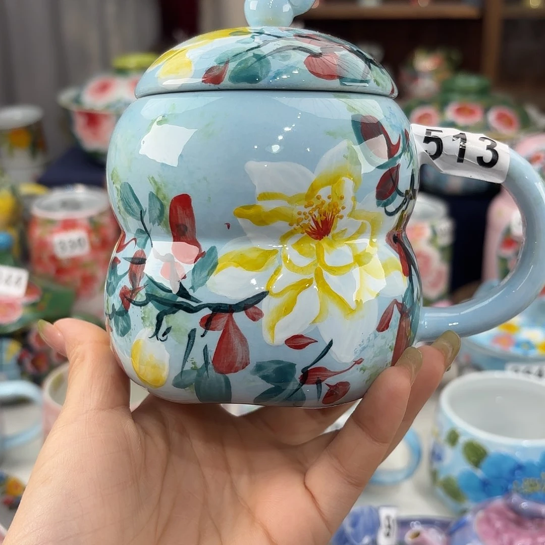 景德镇手绘高温釉下彩陶瓷茶具
