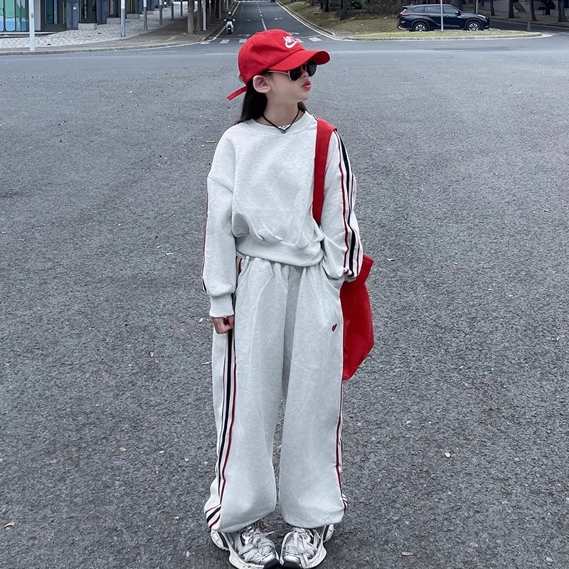 女童套装春装2025新款中大童洋气时髦运动卫衣儿童春秋运动两件套