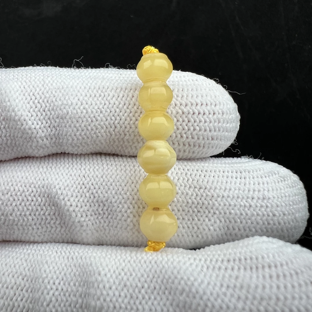 K3921天然原矿蜜蜡 隔珠6mm支持复检假一罚十
