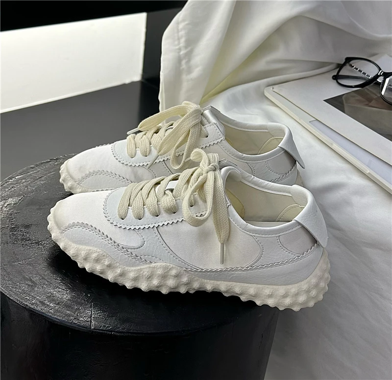 爆款德训鞋女2025夏季新款防滑透气厚底小白鞋休闲运动老爹板鞋潮