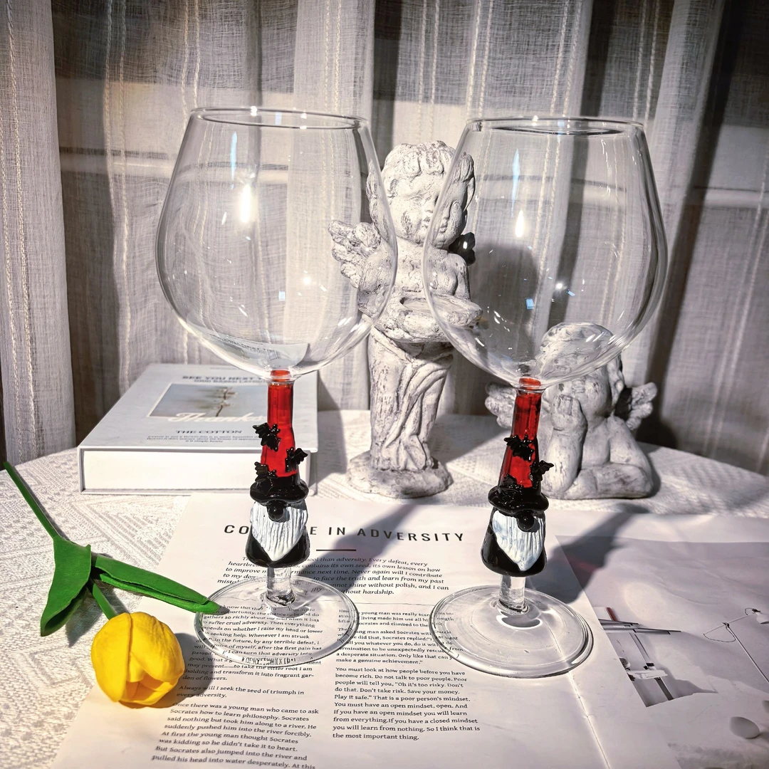 惊喜家北欧风圣诞透明高脚杯红酒杯葡萄酒杯香槟杯家用酒杯聚会