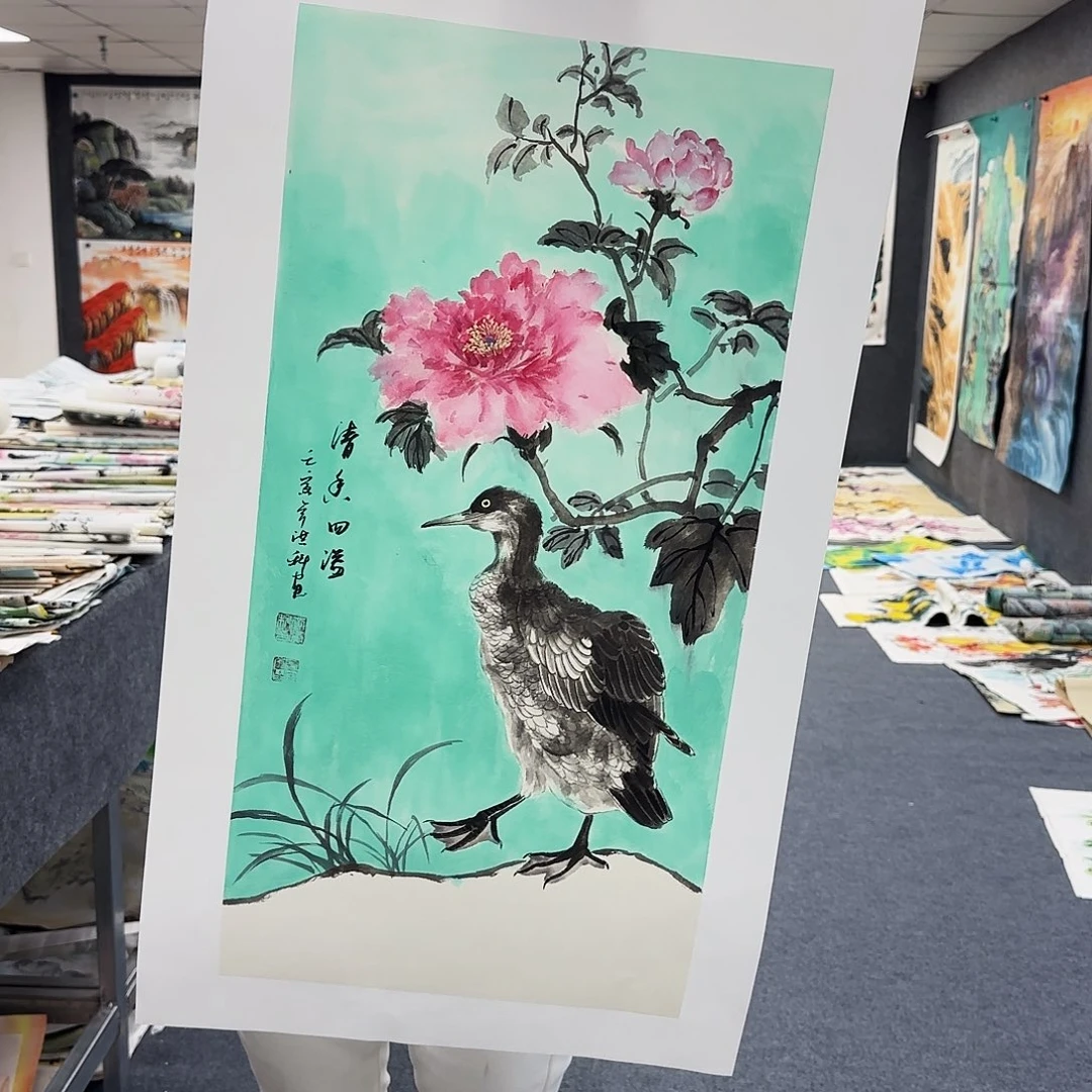 国画作品小姐姐放漏中