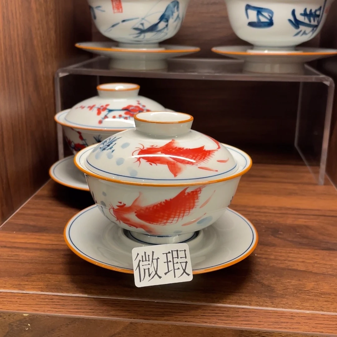 有瑕釉下彩纯手绘