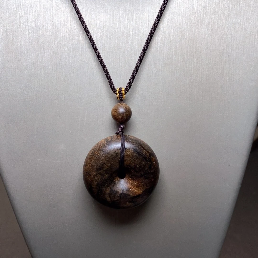 沉香木手串越南芽庄白棋楠瘤疤平安扣吊坠