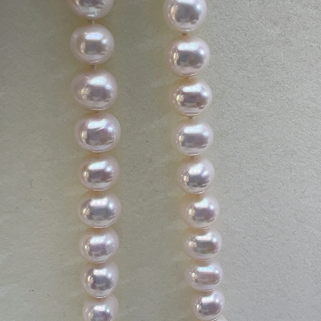 银S925镶嵌淡水珍珠颈饰➕8.5-9.3高品极光炫彩