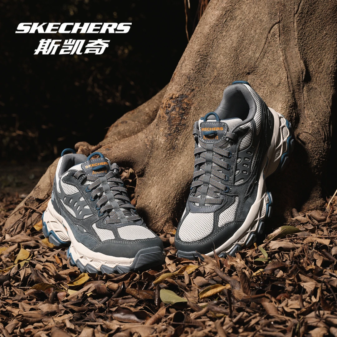 斯凯奇男鞋新款秋冬户外徒步鞋舒适运动百搭休闲登山鞋低帮轻便鞋