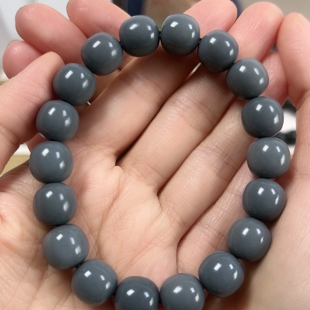 和田玉未镶嵌手串卡12老形珠珠宝级货头