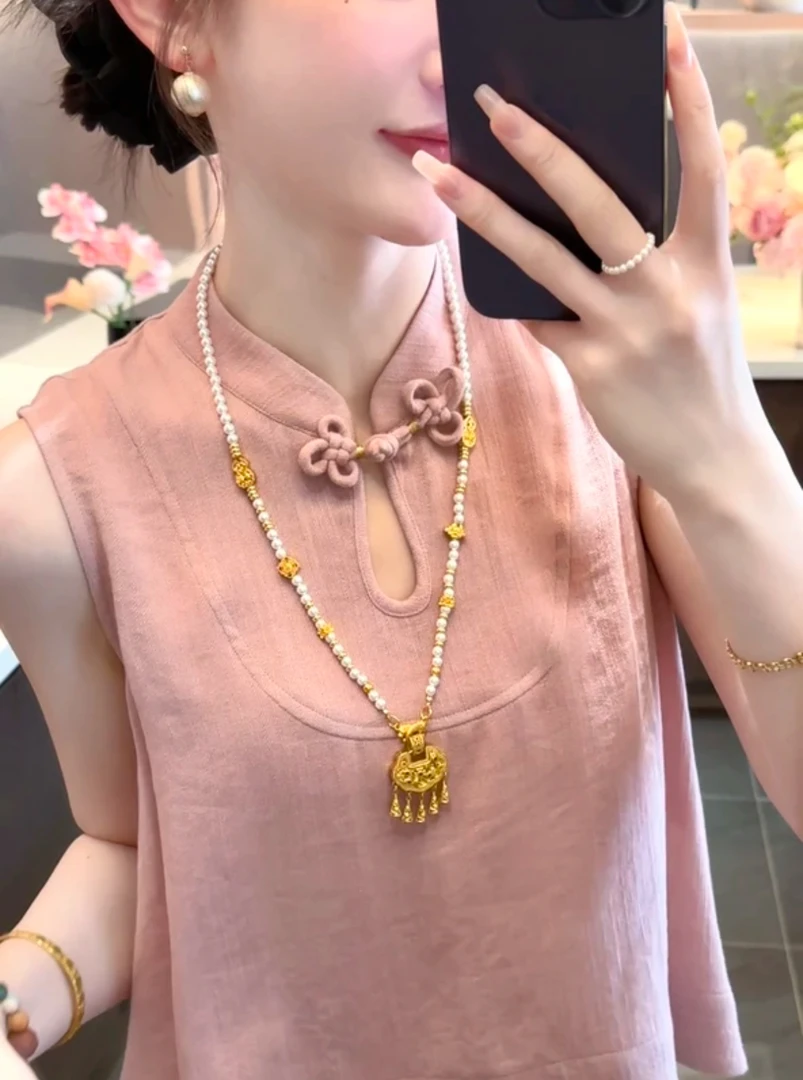 周粥女装铭顺-【夏蝉】2025新款夏季水滴领气质宽松上衣JJC5SY2580