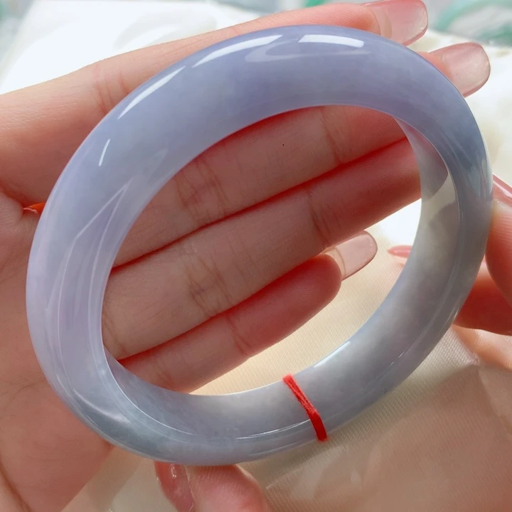 翡翠手镯未镶嵌完美58.59细腻浓郁紫罗兰正圈