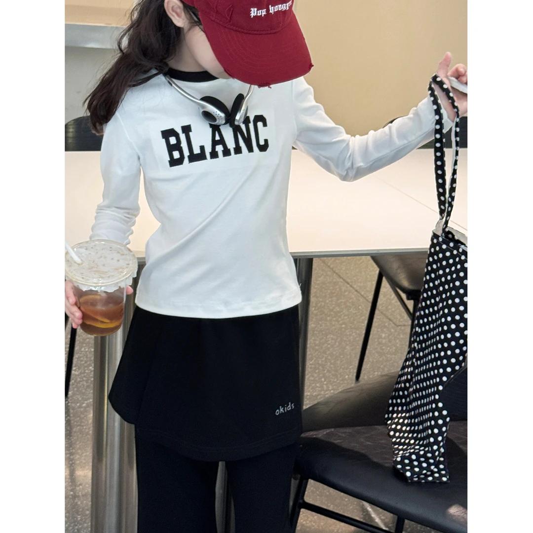 女童秋装套装2025新款儿童韩版打底衫大童女孩秋季休闲长裤两件套