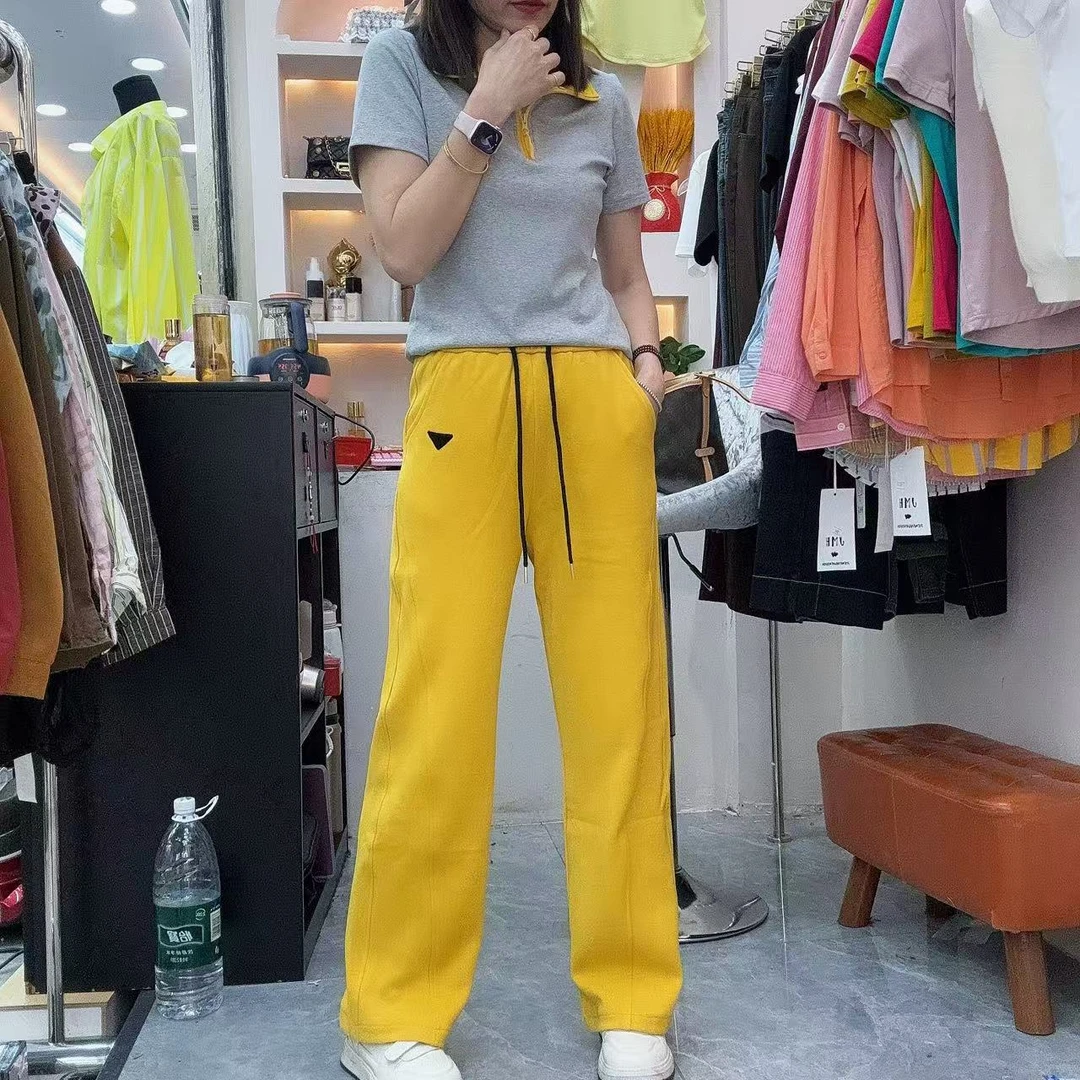 【秀秀家】春款上新垂感显瘦直筒休闲卫裤3853复合棉直筒宽松