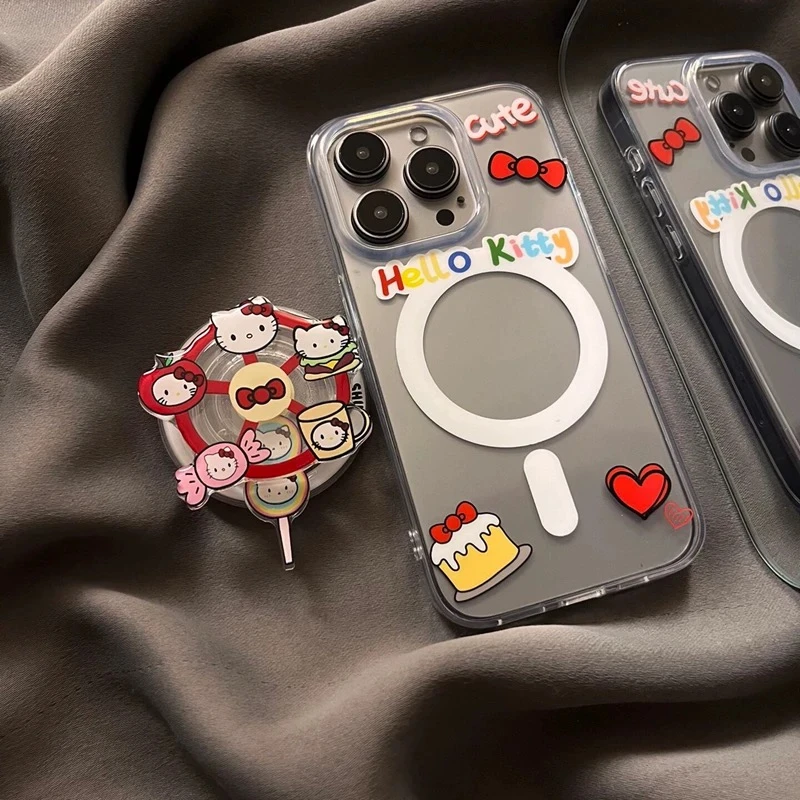 爱心蛋糕KT适用iPhone16PROMAX带AI相机触控灵动按键磁吸手机壳15